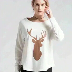🦌 French Terry Deer Patch Sweater